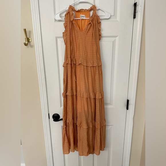 NWT VICI Dolls Ballard Cotton Blended Pocketed Tiered Midi - PAPAYA - Picture 5 of 8